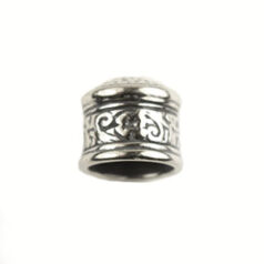 Bead Cap, 10.5x12mm Bead Cap End with a detailed pattern in Sterling Silver .925, Inside Diameter 9mm, (Hole Size 3mm)