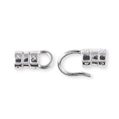 End Cap Hook, 20x4mm End Cap Hook with hook and loop set in Sterling Silver .925 (Hole size 2.5mm)