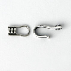 End Cap, 20x2.5mm End Cap with hook and loop in Sterling Silver .925 (Hole Size 1mm)