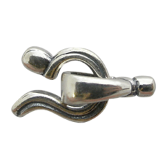 Hook and Eye Clasp, 14mm Hook and Eye Clasp in Sterling SilverSterling .925 (crimp style)