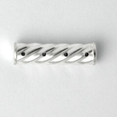 Spacer Bar, 22x6mm Tube Spacer Bar with 4 holes in a twist design in Sterling Silver .925