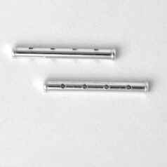 Spacer Bar, 19x2mm Round Tube Spacer with 4 holes in Sterling Silver .925