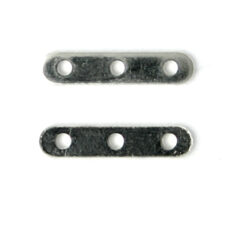 Spacer Bar, 11x2mm Flat Spacer Bar with 3 holes (1mm Hole) in Sterling Silver .925