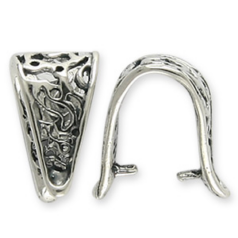 Sterling - Bail Stone Holder 14x8mm