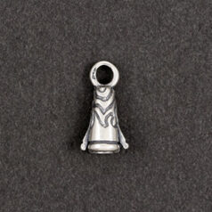Crimp End Cap, JBB Bail End Cap with Loop with Intricate Design, 13x5mm in Sterling Silver .925