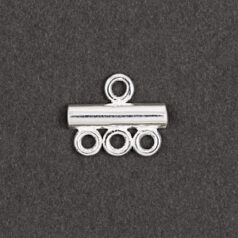 End Bar, JBB Connector Bar 12x3mm 3 strands with 1 loop in Sterling Silver .925