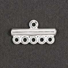 End Bar, JBB Connector Bar 20x3mm 5 strands with 1 loop in Sterling Silver .925
