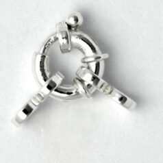 Spring Ring Clasp,  8x2mm Fancy Spring Ring with 2 loops in Sterling Silver .925