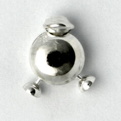 Ball Clasp, 8mm to use as a Pearl Clasp with 2 connectors in Sterling Silver .925