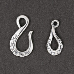 Hook and Eye Clasp, JBB Clasp, Total Length 37mm in Sterling Silver .925