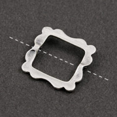 JBB Square Bead Frame, 15x15mm in Sterling Silver .925