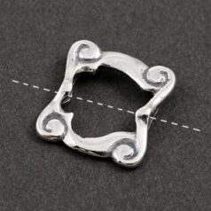 JBB Square Bead Frame, 15x15mm in Sterling Silver .925