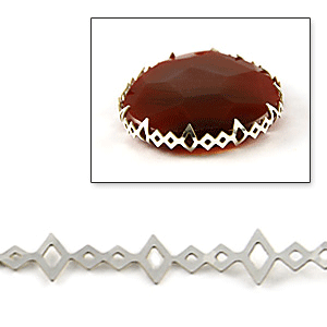 JBB Wrap Strips for Beads with Rhombus Design. Length of Strip 11 inches in Sterling silver .925