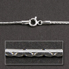 Finished Chain, 18 inch Foxtail 0.8mm and with 6mm Spring Clasp in Sterling Silver .925