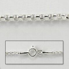 Finished Chain, 18 inch Box Link 1.8mm thick with a 6mm Spring Clasp in Sterlin Silver .925