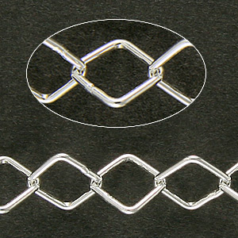 Chain, Square Loop Chain 6mm with 0.8mm wire in Sterling Silver .925