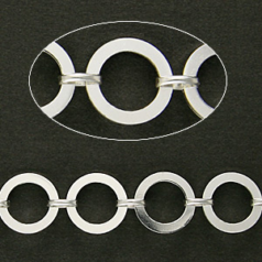 Chain, 13mm Round and 0.7mm wire Loop in Sterling Silver .925