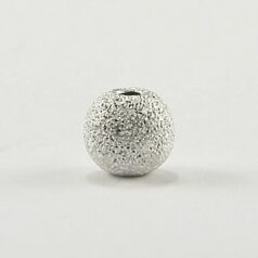 Bead, Sterling Silver 4mm Stardust Bead Round (Hole Size 1.6mm)