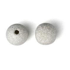 Bead, Sterling Silver 8mm Stardust Bead Round (Hole Size 1.6mm)
