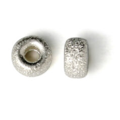 Bead, Sterling Silver 5mm Stardust Rondelle (Hole Size 2mm)