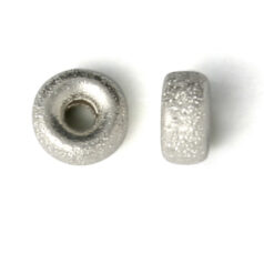 Bead, Sterling Silver 6mm Stardust Rondelle (Hole Size 2.4mm)