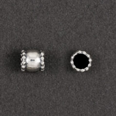JBB Sterling Silver Beads, 6x5.5mm Barrel(hole size 3.5mm)