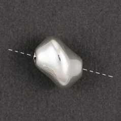 Bead, JBB Sterling Silver 12mm Length 9mm Width Light weight and Hollow Baroque Style Bead  (Hole Size 1mm)