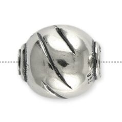 Bead, B&B Benbassat Sterling Silver 17mm Length 15mm Width Light weight and Hollow Bead (Hole Size 5mm)
