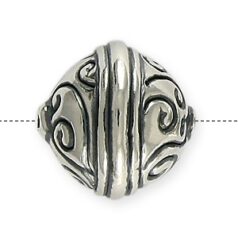 Bead, B&B Benbassat Sterling Silver 16.5mm Length 16.5mm Width Leight weight bead (Hole Size 0,.5mm)