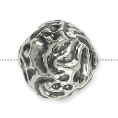 Bead, B&B Benbassat Sterling Silver 17mm Round Bead in Antique Silver Finish (Hole Size 0.5mm)