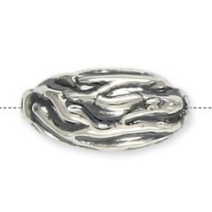 Bead, B&B Benbassat Sterling Silver 20mm Length 11mm Width in Antique Silver Finish (Hole Size 0.75mm)