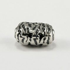 Bead, B&B Benbassat Sterling Silver 11x14mm Light Weight Rectangle bead in Antique Silver Finish (Hole Size 0.5mm)