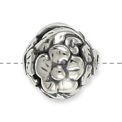 Bead, B&B Benbassat Sterling Silver 9mm Light Weight Round Bead in Antique Silver Finish (Hole Size 0.75mm)