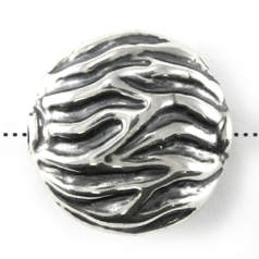 Bead, B&B Benbassat Sterling Silver 19x9mm Puffy Disc (Hole Size 1mm)