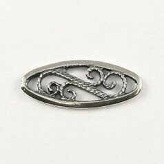 Link, B&B Benbassat 15x6mm Flat Oval Connector with Filigree Details