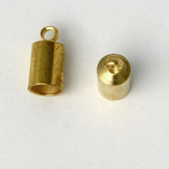 End Cap,  End Cap with Loop (7mm length, 5mm diameter) holesize: 4.5mm - Gold Plated Brass