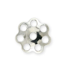 Bead Cap, 6mm Fancy Flower Bead Cap (fits 6-8mm beads) - Nickel Plated Brass