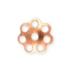 Bead Cap, 6mm Fancy Flower Bead Cap (fits 6-8mm beads) - Copper Plated Brass