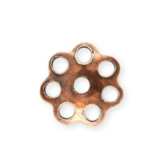 Bead Cap, 6mm Fancy Flower Bead Cap (fits 6-8mm beads) - Antique Copper Plated Brass