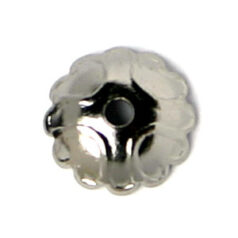 Bead Cap, 7.5x2mm Fancy Flower Bead Cap (fits 8-10mm beads) - Gunmetal Plated Brass