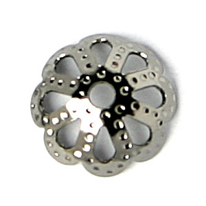 Bead Cap, 8x2.5mm Fancy Round Bead Cap with Cut Out design - Gunmetal Plated Brass