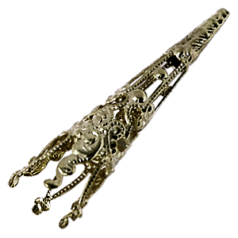 Bolo Tip, 40x9mm Bolo Tip or Multi Strand End with Filigree Sytle cut out (1mm hole on top) - Antique Bronze Brass Plated