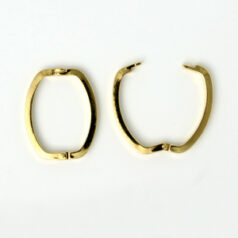 Clasp, 26x21mm Clasp hinged with Push Clip for necklace shortener - 24K Gold Plated Brass