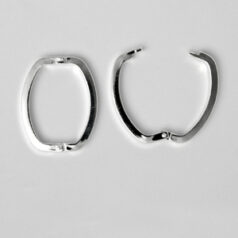 Clasp, 26x21mm Clasp hinged with Push Clip for necklace shortener - .999 Fine Silver Plated Brass