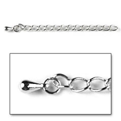 Extender Chain, 50mm Necklace Extender Chain with 3mm teardrop (each link 3x5mm) - Nickel Plated Brass
