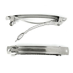 Barrette, 78x9mm Barrette with 2 holes  - Nickel Plated Steel