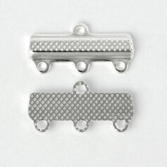 Link Bar, 18x7mm Link Bar with 3 Loops  - .999 Fine Silver Plated