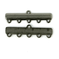 Link Bar, 32x7mm with 5 Loops, each 4mm apart - Gunmetal Plated