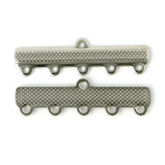 Link Bar, 32x7mm with 5 Loops, each 4mm apart - Nickel Plated