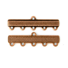 Link Bar, 32x7mm with 5 Loops, each 4mm apart - Antique Copper Plated